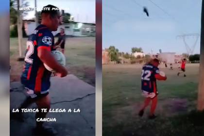 Video: Se fue a jugar fútbol pero no le dijo a su esposa que demostró puntería con ‘la chancla’