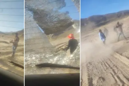 “¡Hay niños aquí!” Bloqueadores evistas apedrean un vehículo y golpean al chofer, en la ruta Oruro - Potosí