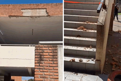 Cuatro escolares heridos tras la caída de ladrillos del techo de un colegio en la capital cruceña