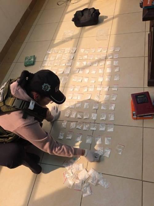 La droga hallada en la oficina de la FUL de la UPEA. 