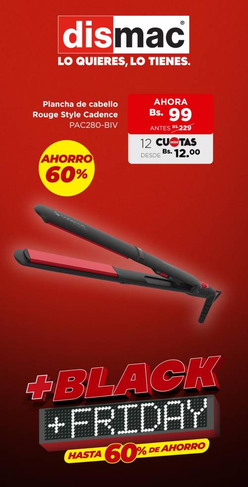 Dismac: Plancha de cabello Rouge Style Cadence