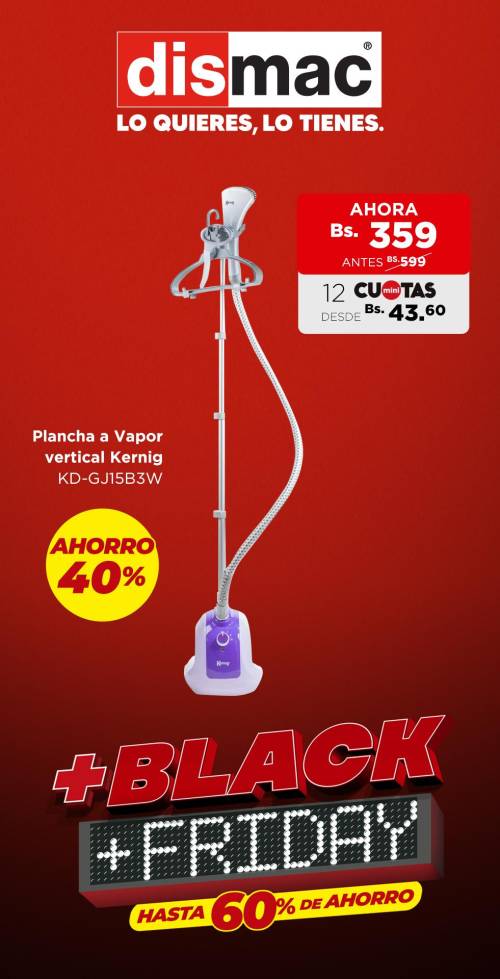 Dismac: Plancha a vapor vertical Kernig 1500w de potencia