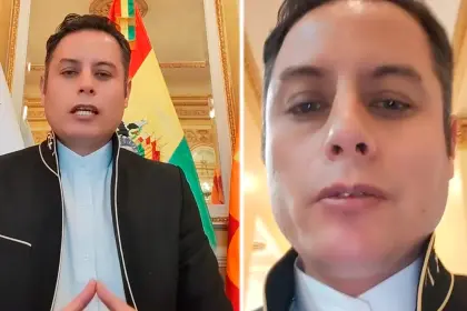 Lara publica un video contra el ministro Justiniano, lo borra y luego sube otro agradeciéndole