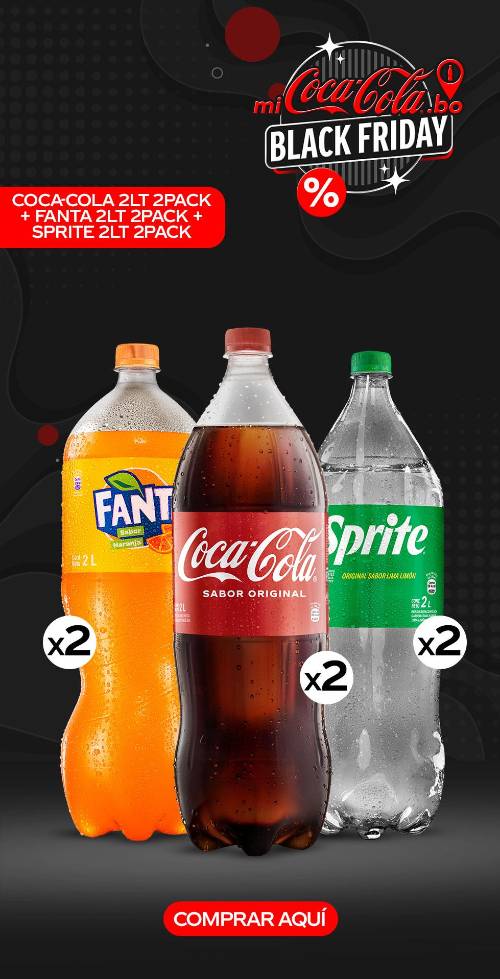 Coca-Cola 2 Lt 2pack + Fanta Naranja 2 Lt 2pack + Sprite 2 Lt 2pack