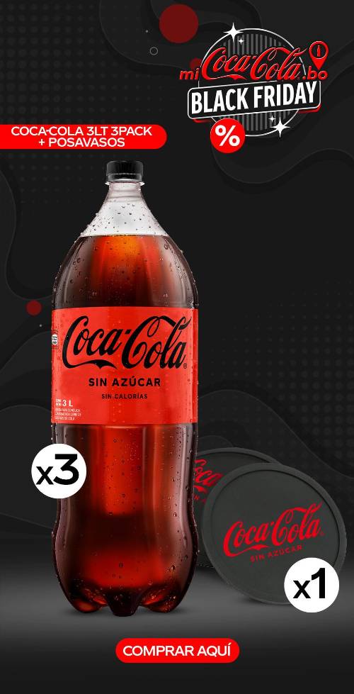 Coca-Cola Sin Azúcar 3 Lt 3pack + Posavasos Coca-Cola Sin Azúcar