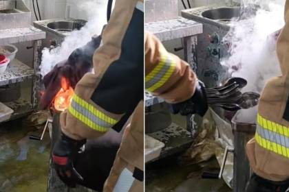 Video: El truco inesperado de un bombero para apagar incendios en freidoras 