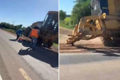 Trabajador muere tras ser arrollado por una motoniveladora; el chofer no se percató de su presencia