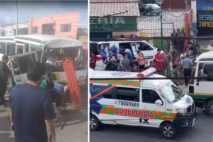 Santa Cruz: Dos micros protagonizan accidente en la avenida Moscú y deja varios heridos