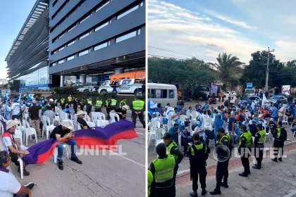 Debate presidencial: Seguidores de las organizaciones políticas se concentran cerca del lugar del encuentro