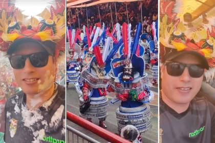 Lara participa del Sábado de Peregrinación en el Carnaval de Oruro