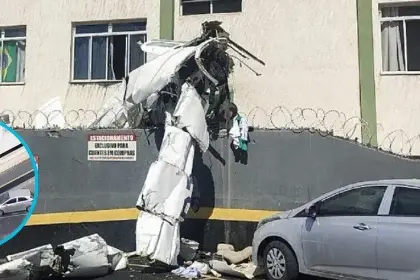 Dos muertos y tres heridos al estrellarse una avioneta contra un edificio en Brasil