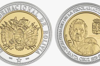 Así son las monedas conmemorativas por el Bicentenario de la proclamación de la independencia de Santa Cruz 