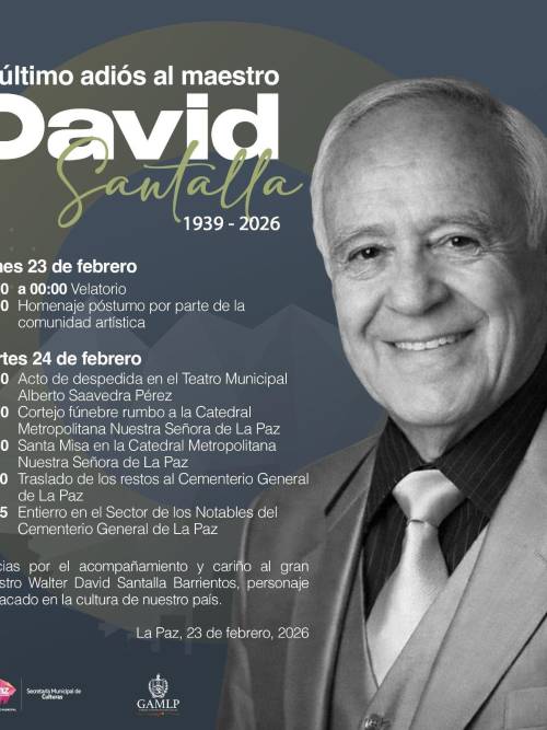 El cronograma de las exequias de David Santalla.