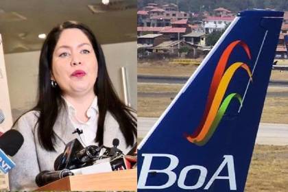 Avión de BoA que sufrió incidente en Cochabamba estaba a medio reparar, denuncia diputada Román