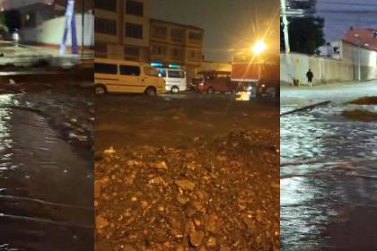 Intensa lluvia en La Paz y fuerte granizada en El Alto y Oruro dejan calles inundadas