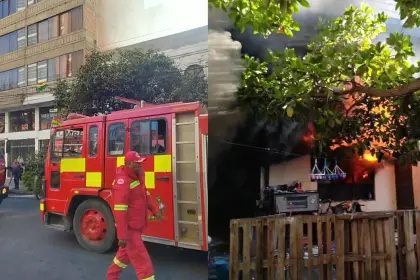 Voraz incendio al interior de una vivienda en Cochabamba movilizó a vecinos y bomberos
