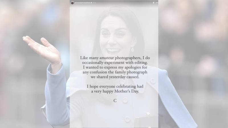 La princesa Kate Middleton se pronunció respecto a la fotografía que publicó