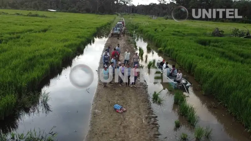 Productores muestran sus cultivos afectados.