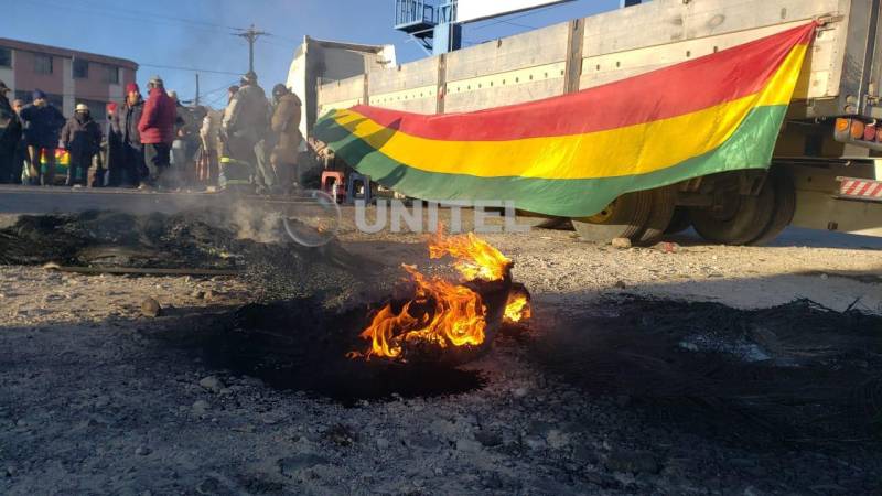 La protesta del transporte pesado en la frontera con Chile. 