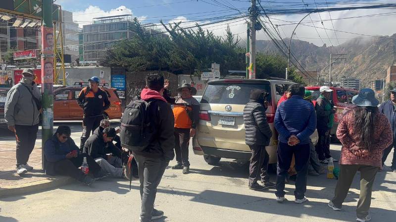 Punto de bloqueo en la zona sur de La Paz 