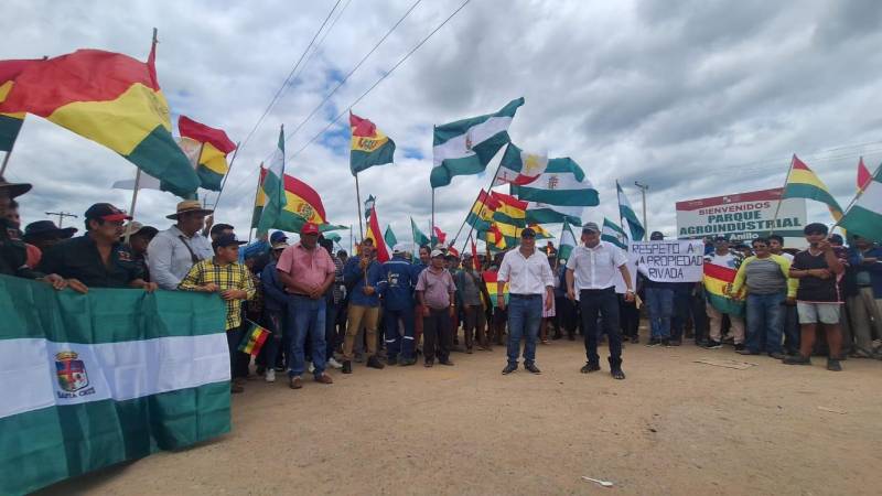 La protesta sectorial contó con el apoyo de otros actores de la cadena arrocera