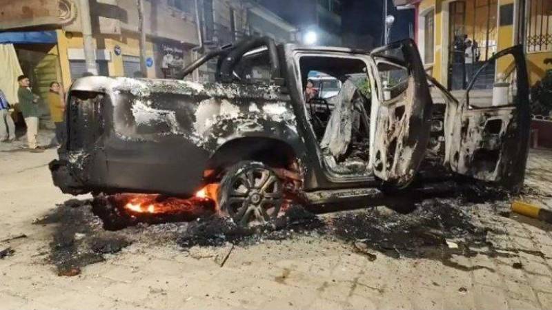 Así quedó el vehículo en el que desapareció la niña.