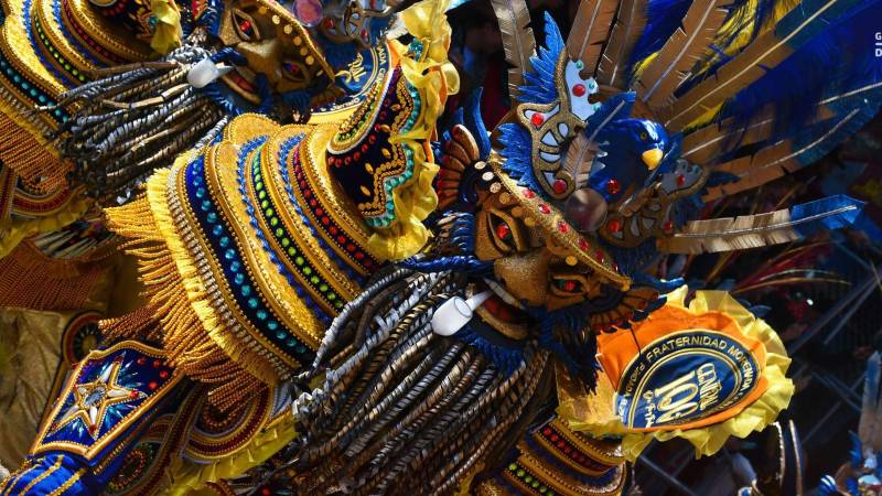 Un danzarín de una morenada de Oruro. Fue en 2025.