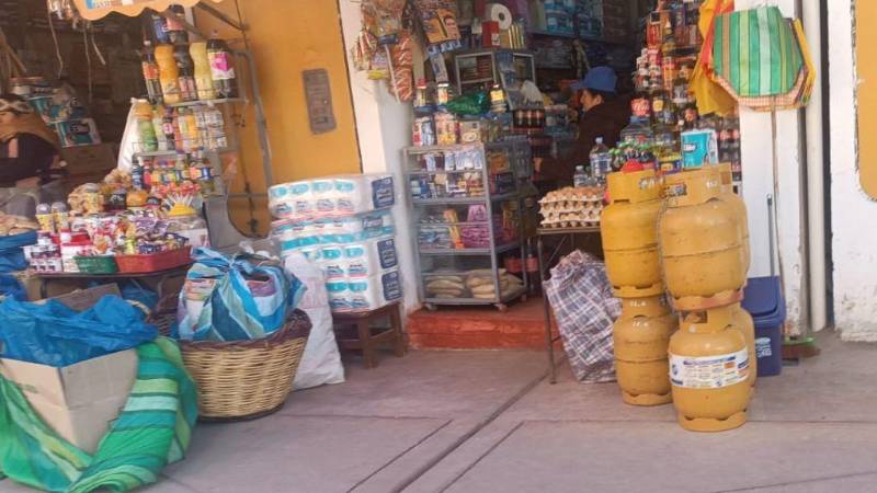 Un comercio en el qye se venden las garrafas bolivianas. 