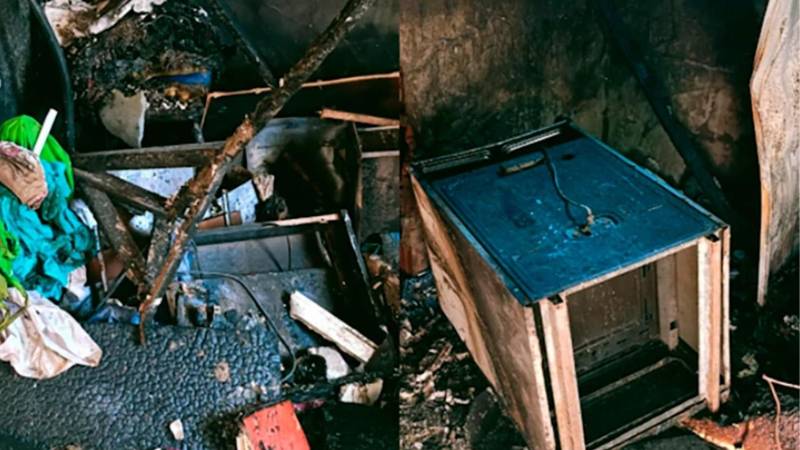 Daños del incendio que provocó un niño de cinco años