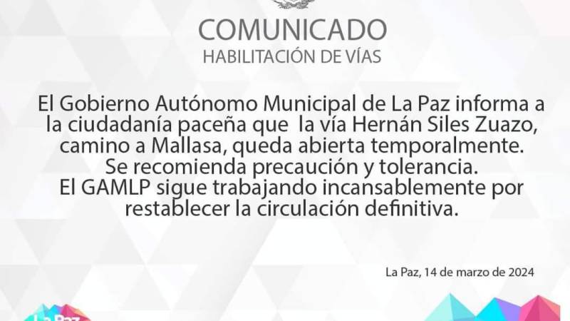 El comunicado de la Alcaldía.