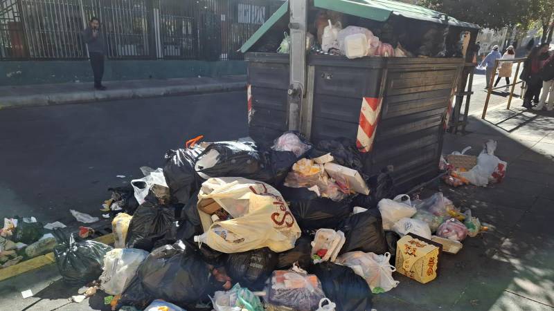 Basura acumulada en las calles 