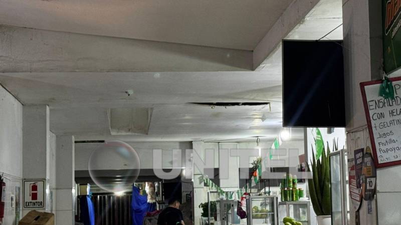 Comerciantes denuncian que todo el cielo falso del mercado, se encuentra en mal estado.