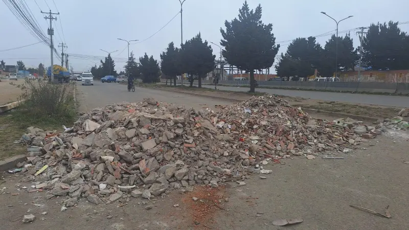 Bloqueo instalado en la ciudad de El Alto