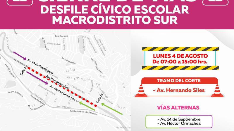 Cierre de vías en el Sur de La Paz.