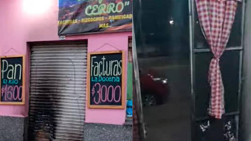 Así quedó una panadería luego de sufrir la explosión de una bomba 