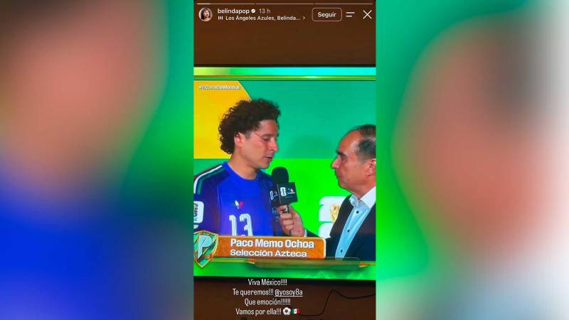 Belinda expresó su apoyo a Memo Ochoa en redes sociales