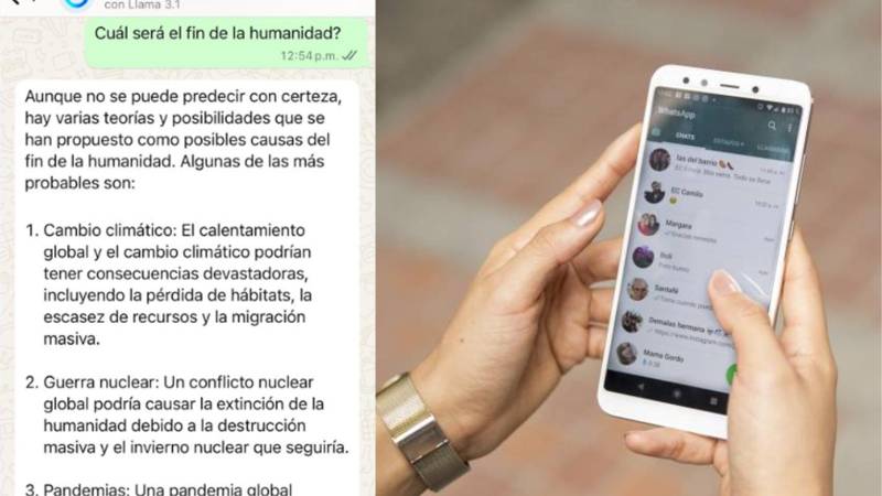 La respuesta de la IA de WhatsApp sobre el fin de la humanidad 