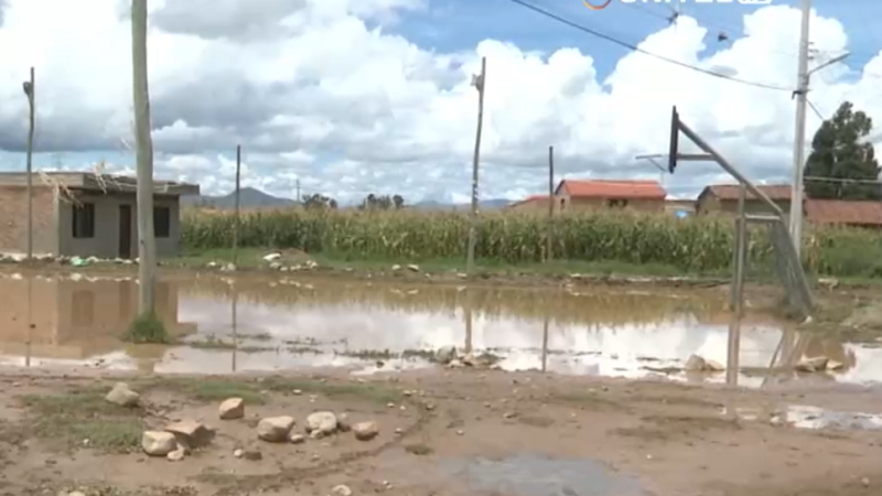 Una de las zonas inundadas en Arani.