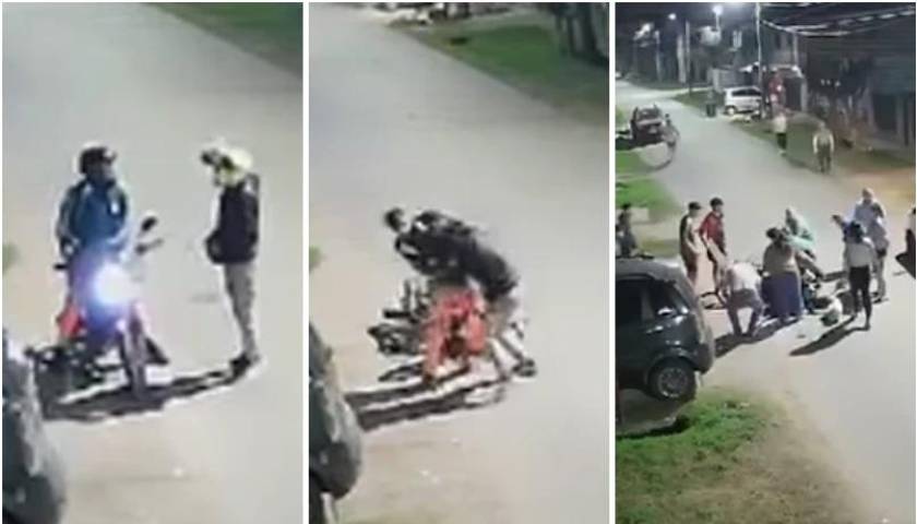 Video: Tremenda paliza recibió un ladrón que pidió un mototaxi por aplicación para robarle 