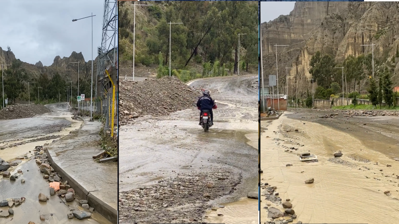 Así se encuentra la zona de Achumani en la sede de Gobierno este sábado