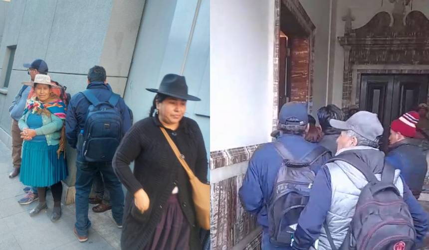 Dirigentes de la COB ingresan a Palacio de Gobierno para reunirse con Paz y ministros