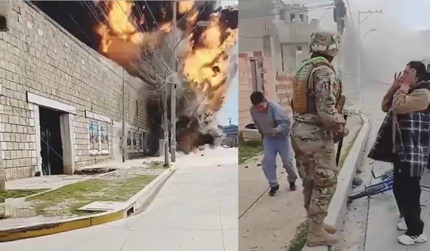 Video muestra el momento exacto de la segunda explosión en un cuartel de Viacha
