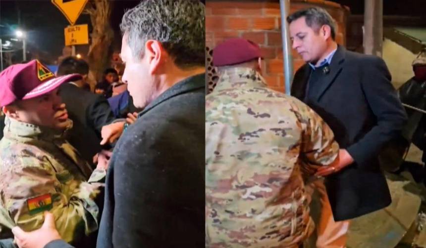 Tenso cruce entre Lara y un coronel en Viacha; el ministro de Defensa respalda al militar