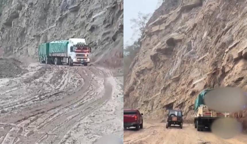 Reportan retrasos en los viajes a los valles cruceños por lluvias en una zona donde se realizan trabajos de refacción