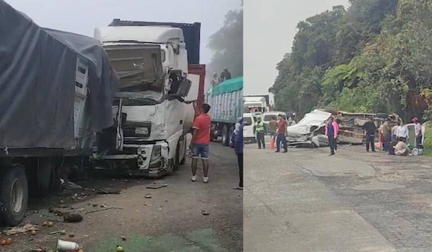 Dos fallecidos y al menos cinco heridos dejó el choque múltiple en ruta nueva Cochabamba – Santa Cruz