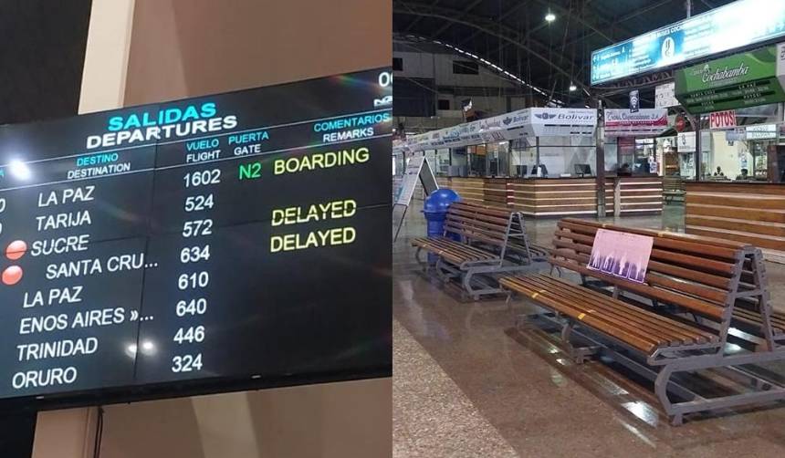 Cochabamba: Denuncian retrasos en los vuelos mientras que la Terminal se encuentra cerrada por los bloqueos