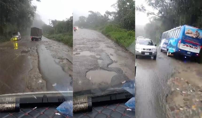 Daños en la ruta nueva Cochabamba – Santa Cruz, transportistas exigen reposición del asfalto