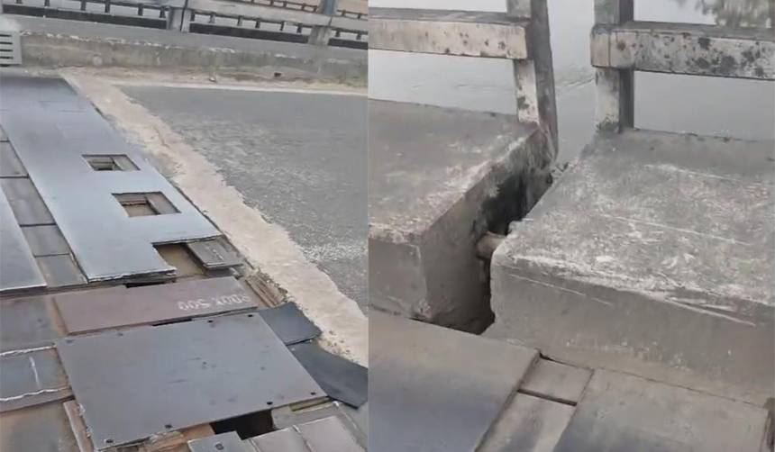 Denuncian daños en el puente Sacta, conductores muestran separaciones en la estructura
