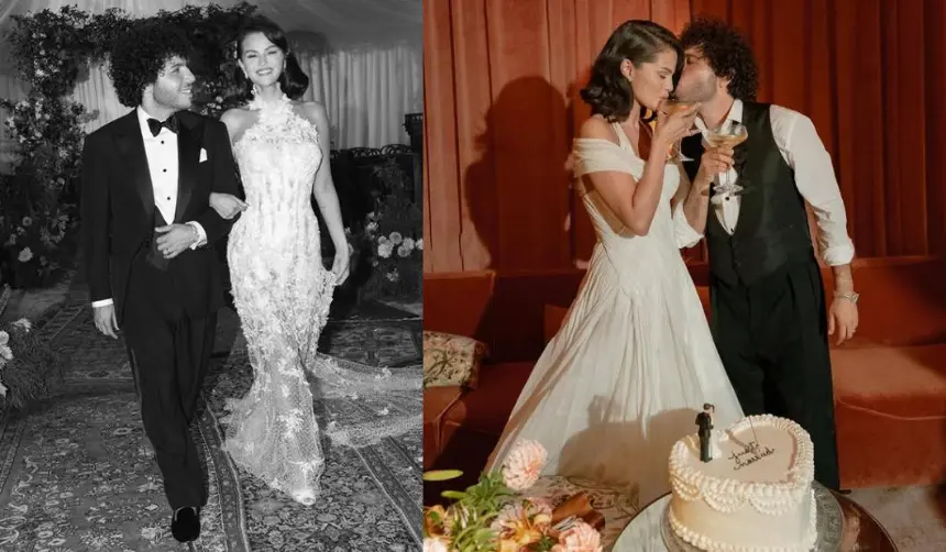 Selena Gómez compartió nuevas imágenes de su boda y reveló los vestidos que lució