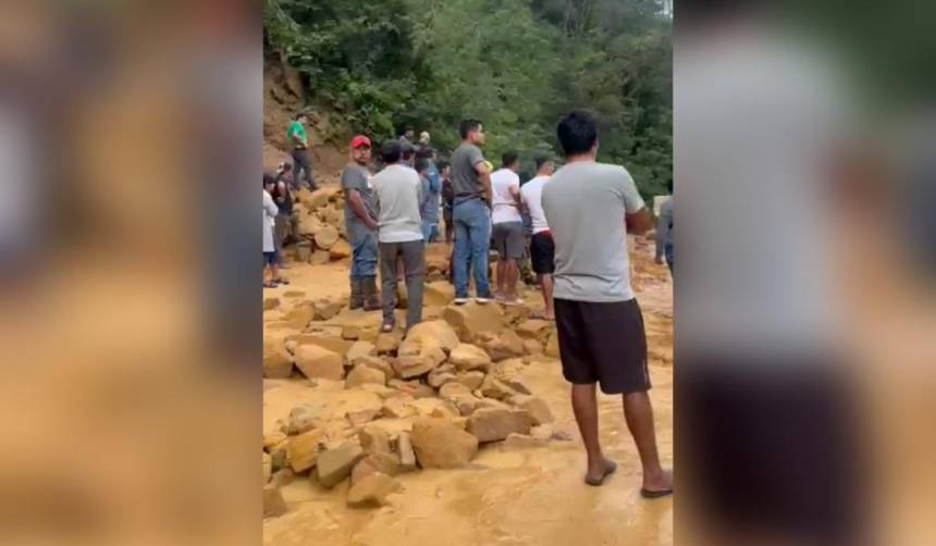 Video muestra el tamaño de las rocas que cayeron en la vía a los Valles
